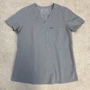 Figs Women's Catarina One-Pocket Scrub Top Gray Size S